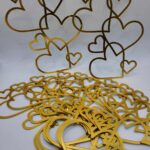 Dekorácia – srdce/srdiečko sada /zlatá/ 01