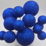 Dekorácia – Modré guličky /trblietavé/03