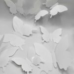 Dekorácia na tortu – motýle biele 3D/46