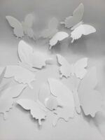 Dekorácia na tortu – motýle biele 3D/46