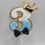 Pap. zápich – číslo 3. + korunka /modrá/