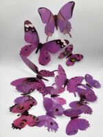 Dekorácia – motýle fialové 3D/50