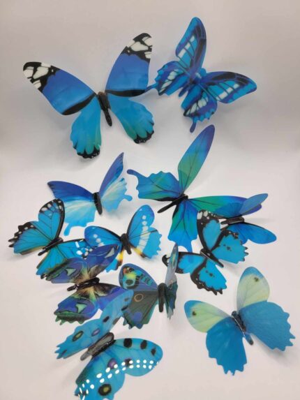 Dekorácia na tortu – motýle modré 3D/51