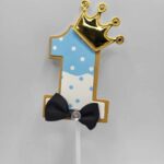 Pap. zápich – číslo 1. + korunka /modrá/