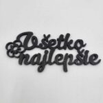 Nápis – Všetko najlepšie + kvietok/čierna/