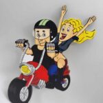 Dekorácia na tortu/magnetka - Motorkári