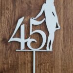 Zápich na tortu číslo 45 + postava ženy /natur/