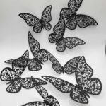 Dekorácia na tortu – motýle čierne 3D/54