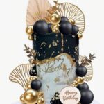 Dekorácia – Guličky/čierne + ginko list/ SADA 45