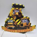 Pap.zápich na tortu Happy Birthday - Báger - Stavebné stroje