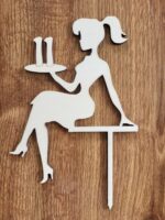 Zápich na tortu – sediaca žena/dievča + číslo 11