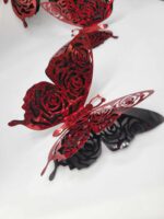 Dekorácia – motýle čierne/červené 3D/67 – Obrázok 2