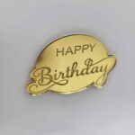 pl.nápis na tortu – Happy Birthday /Zlatá 05/