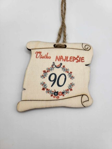 Visačka - Pergamen - Všetko najlepšie 90