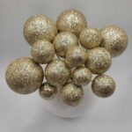 Dekorácia – Zlaté guličky 09 /šampáň -trblietavé/