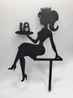 Zápich na tortu - sediaca žena/dievča číslo 18 + korunka /čierna/