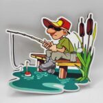 Dekorácia na tortu/magnetka – Rybár 04