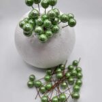 Dekorácia – Zelené mini guličky 07