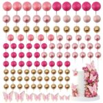 Dekorácia na tortu - Guličky ružové + motýle SADA 25