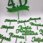 Mini zápichy s menom - Stužková/Venček 01 /farebné- čierne/