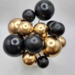 Dekorácia na tortu - Guličky/zlatá, čierna/ SADA 17