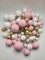 Dekorácia – Guličky/ružové +biele/ SADA 95 – Obrázok 4