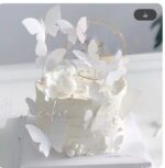 Dekorácia na tortu – motýle biele 3D/46 – Obrázok 3