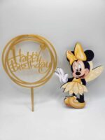 Dekorácia na tortu/magnetka Minnie s krídlami /zlatá/ – Obrázok 2