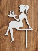 Zápich na tortu - sediaca žena/dievča číslo 18 /02/