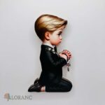 Dekorácia na tortu/magnetka prijímanie - modliaci sa chlapček