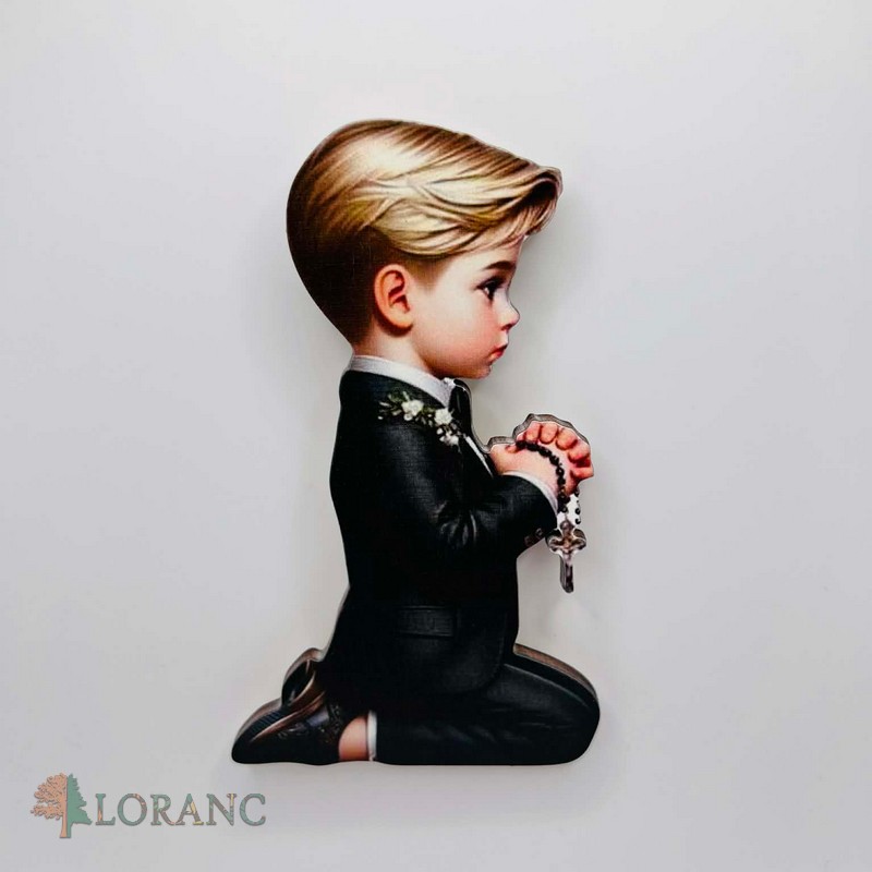 Dekorácia na tortu/magnetka prijímanie - modliaci sa chlapček