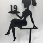 Zápich na tortu - sediaca žena/dievča číslo 19 /čierna/