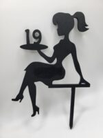 Zápich na tortu - sediaca žena/dievča číslo 19 /čierna/