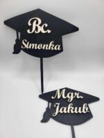 zápich na tortu - Promócie - čiapka + titul a meno – Obrázok 4