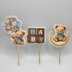 Zápich do cupcakes – BABY macko modrá