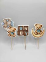 Zápich do cupcakes – BABY macko modrá