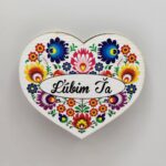 magnetka Folklórne srdiečko - Ľúbim ťa