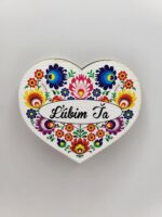 magnetka Folklórne srdiečko - Ľúbim ťa