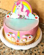 dekorácia na tortu/magnetka - Jednorožec 04 + dúha – Obrázok 2