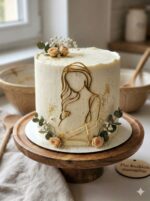 Dekorácia na tortu - Obrys/Silueta - Tehotná žena – Obrázok 2