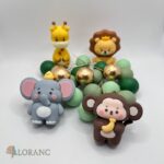 dekorácia na tortu – Guličky SADA 70 /slon,žirafa,lev,opica/ – Obrázok 3