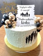 Dekorácia na tortu - Guličky/zlatá, čierna/ SADA 17 – Obrázok 2