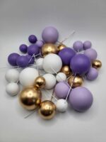 Dekorácia – Guličky/fialové,biele/ SADA 11 – Obrázok 2