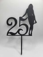 Zápich ba tortu číslo 25 + postava ženy /čierna/