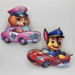 Dekorácia na tortu/magnetka Labková patrola - SADA Chase + Skye