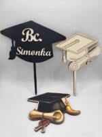 zápich na tortu - Promócie - čiapka + titul a meno – Obrázok 3