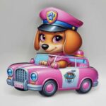 Dekorácia na tortu/magnetka Labková patrola – Skye 03 /10