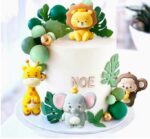 dekorácia na tortu – Guličky SADA 70 /slon,žirafa,lev,opica/