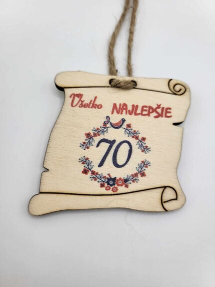 Visačka - Pergamen - Všetko najlepšie 70