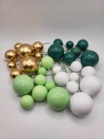 Dekorácia - Guličky/zelené,zlaté,biele/ SADA 05 – Obrázok 2